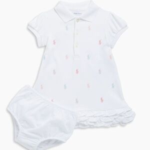 Ralph Lauren Kids Cream Polo with Colorful Pony Embroidery
